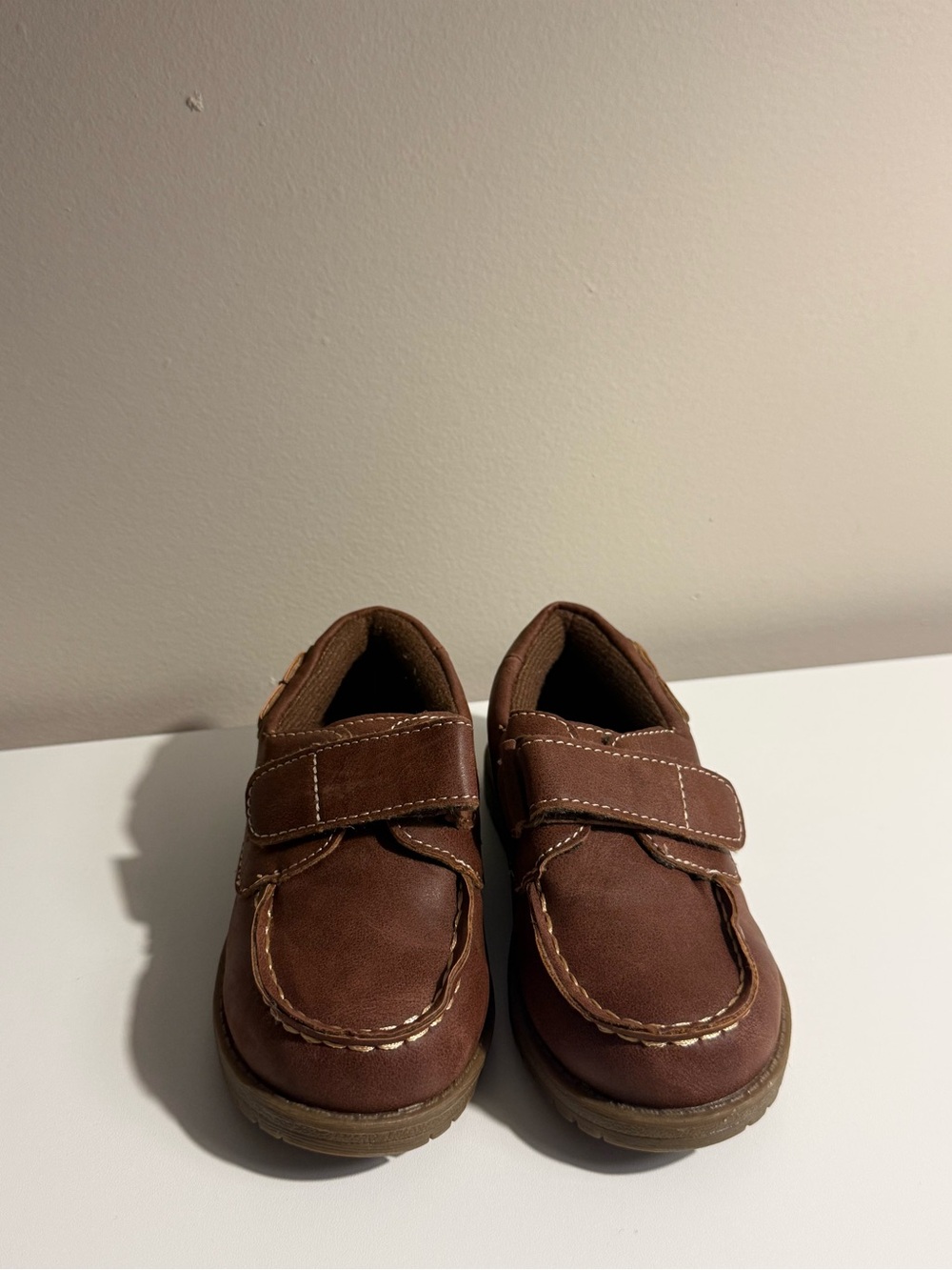 The Children's Place Brown Boys Hook-and-Loop Dress Shoes